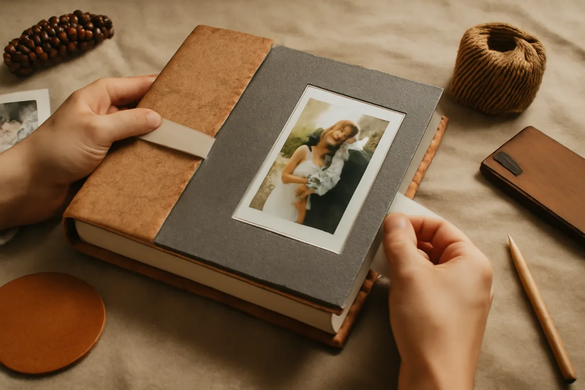 Ideare un album fotografico artigianale per cerimonie: materiali inaspettati che fanno la differenza
